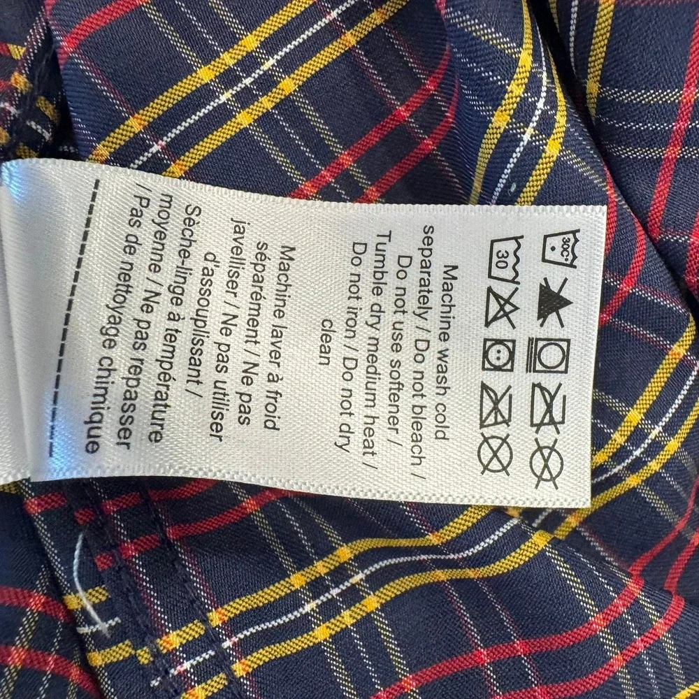 UNTUCKit Tally Tre Fit Navy Blue Plaid Button Down Shirt Mens 3XL Tall 41175